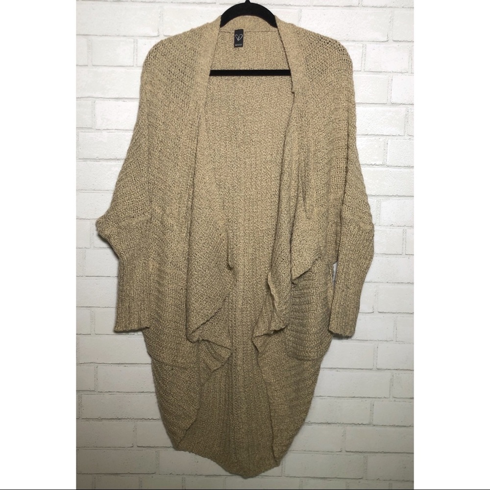 Windsor Tan Oversized Drape Cocoon Cardigan
